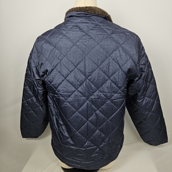 Barn Jacket By Weatherproof ~ quilted waterproof blue w/ brown sherpa lining - Picture 15 of 16
